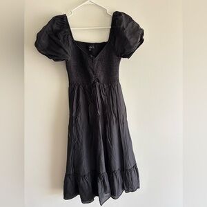 Lulus Black Puffy Sleeve Dress - Size Medium